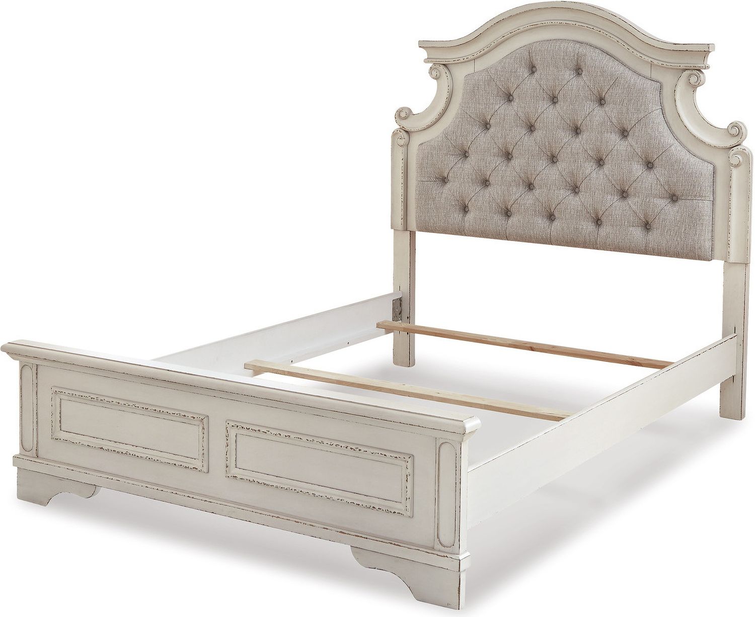 Realyn Chipped White Full Upholstered Panel Headboard Only B74387
