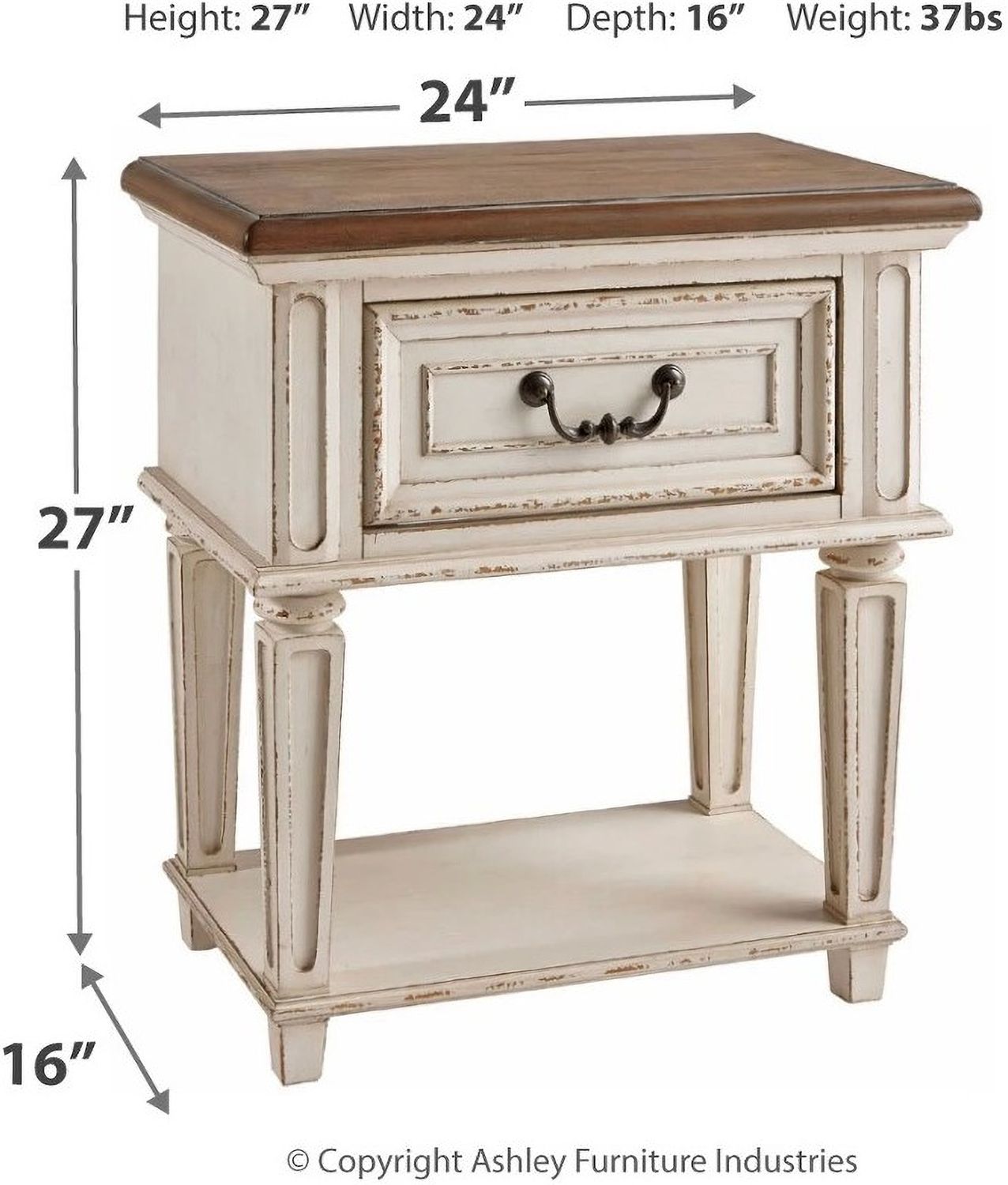 Realyn Two Tone 1 Drawer Nightstand B74391