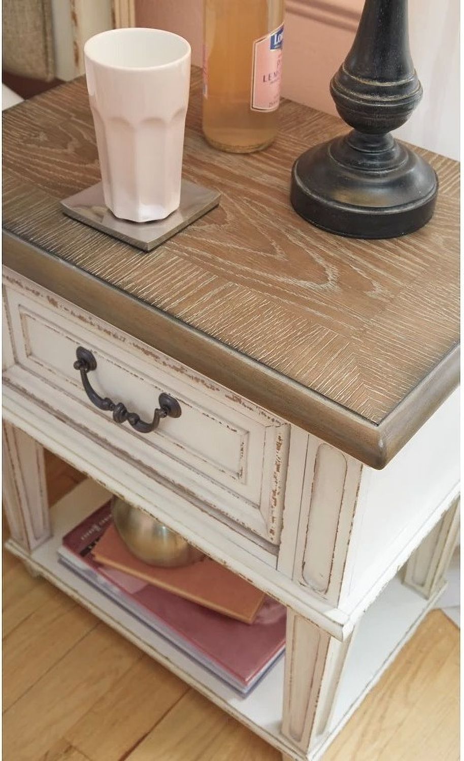 Realyn Two Tone 1 Drawer Nightstand B74391