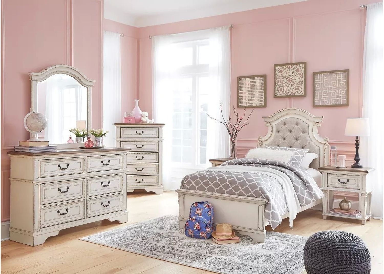 Realyn Two Tone 1 Drawer Nightstand B74391
