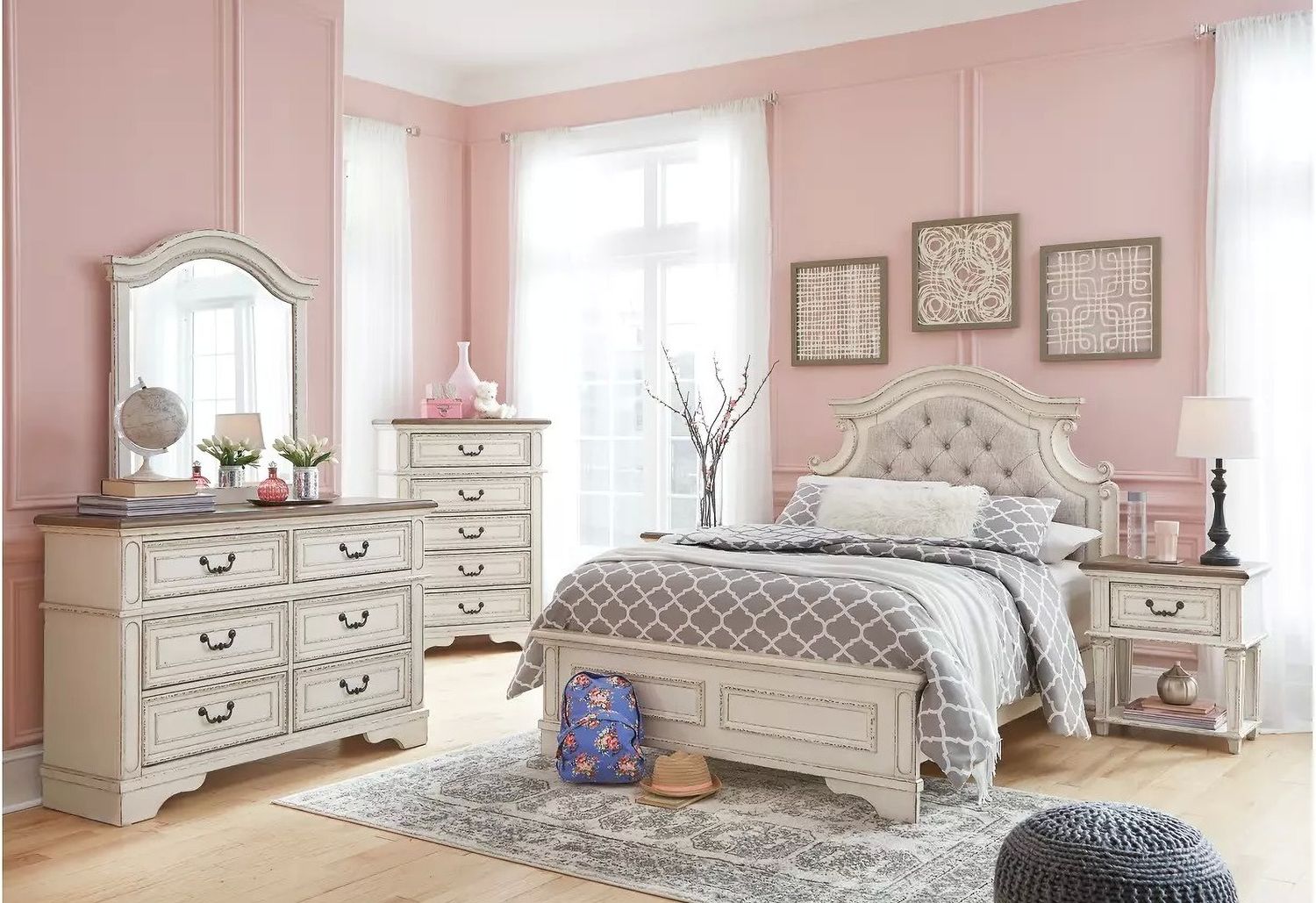 Realyn Two Tone 1 Drawer Nightstand B74391