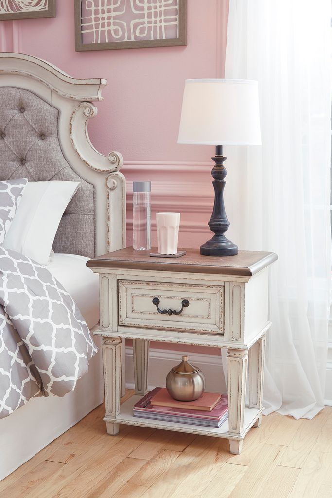 Realyn Two Tone 1 Drawer Nightstand B74391