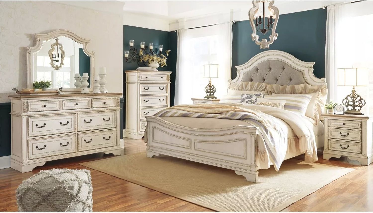Realyn Two Tone 3 Drawer Nightstand B74393