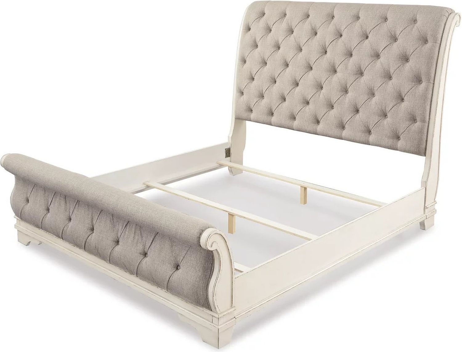 Realyn California King Sleigh Bed In Chipped White B743B10