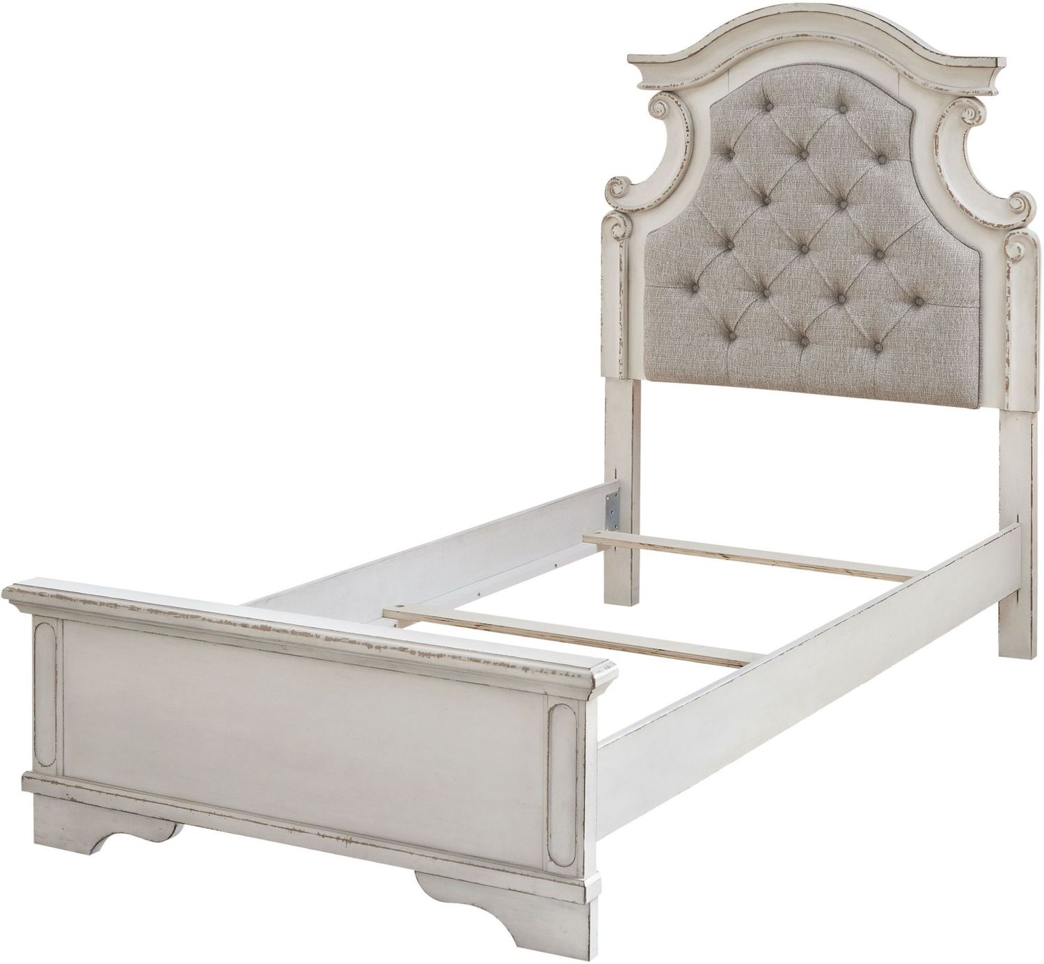 Realyn Two Tone Twin Upholstered Panel Bed B743B13