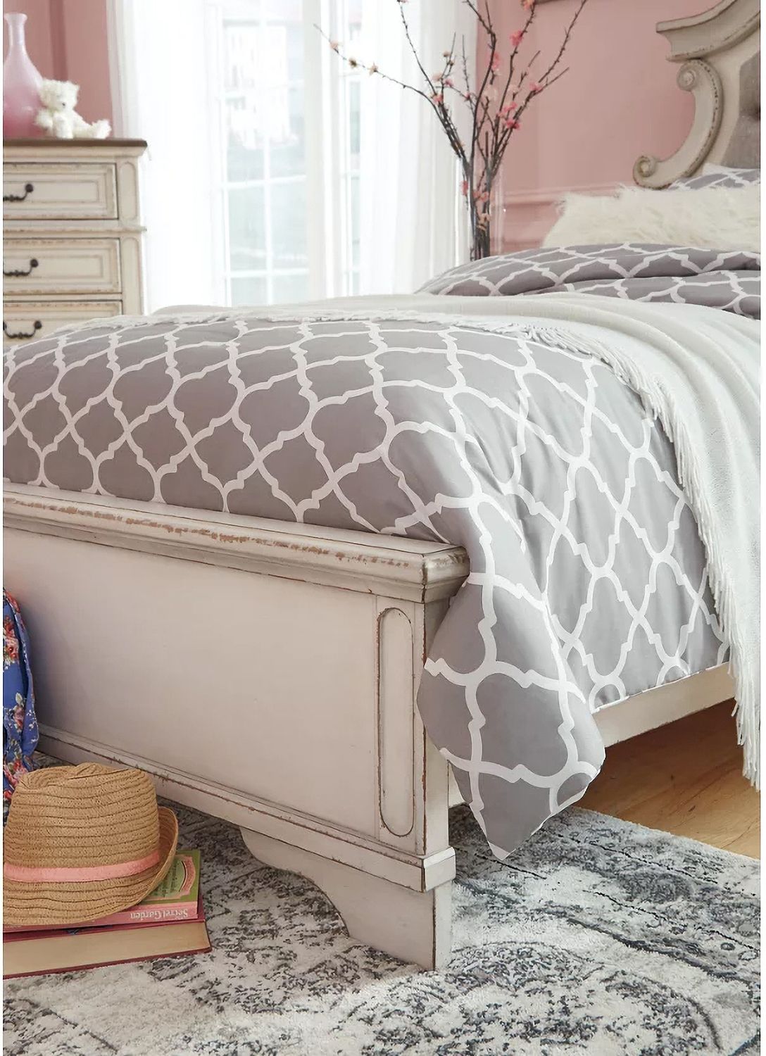 Realyn Two Tone Twin Upholstered Panel Bed B743B13