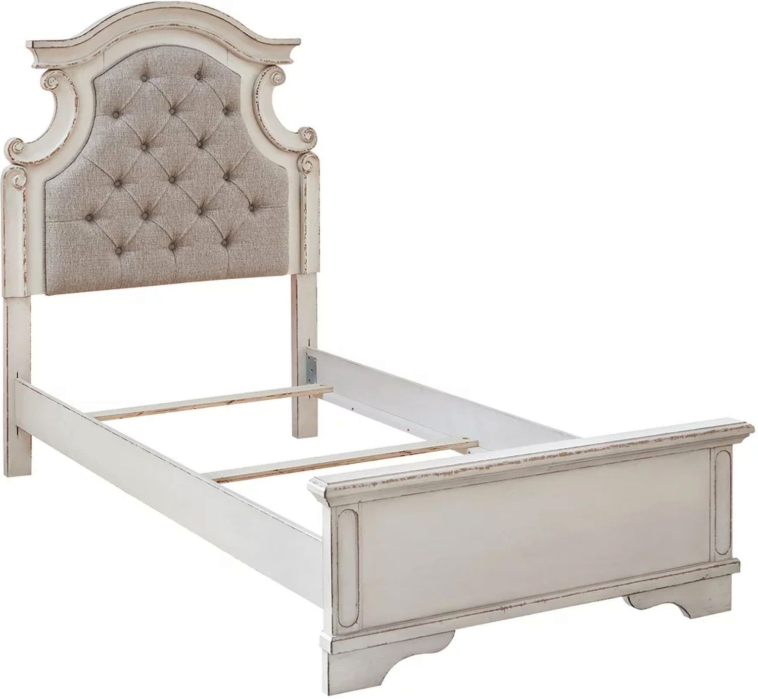 Realyn Two Tone Twin Upholstered Panel Bed B743B13