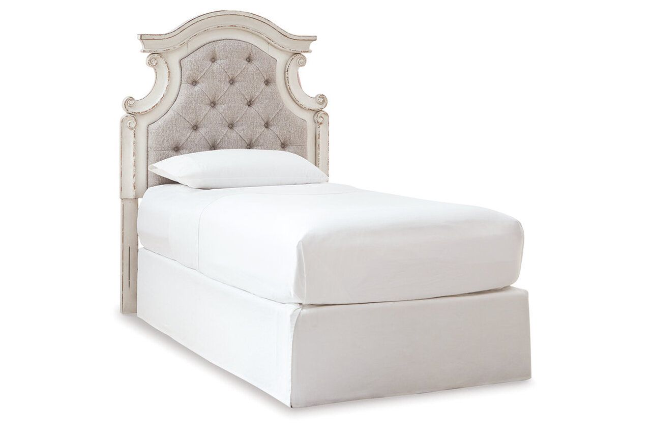 Realyn Two Tone Twin Upholstered Panel Bed B743B13