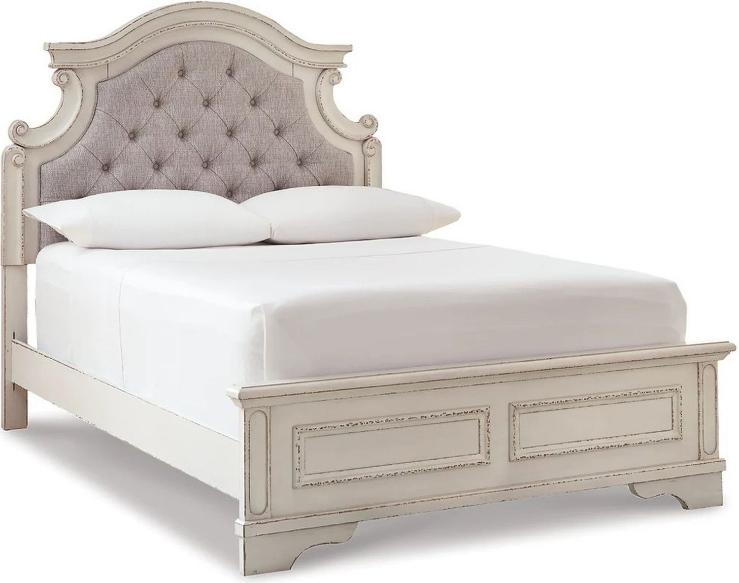 Realyn Two Tone Full Upholstered Panel Bed B743B14