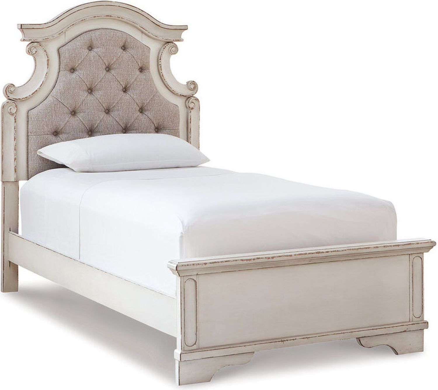 Realyn Two Tone Full Upholstered Panel Bed B743B14