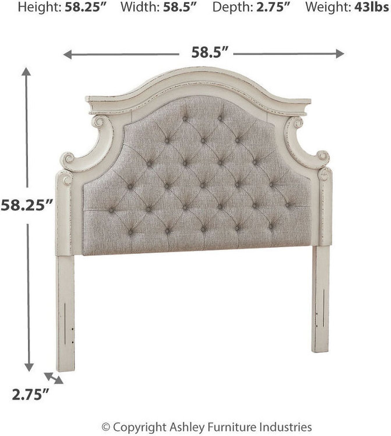 Realyn Two Tone Full Upholstered Panel Bed B743B14