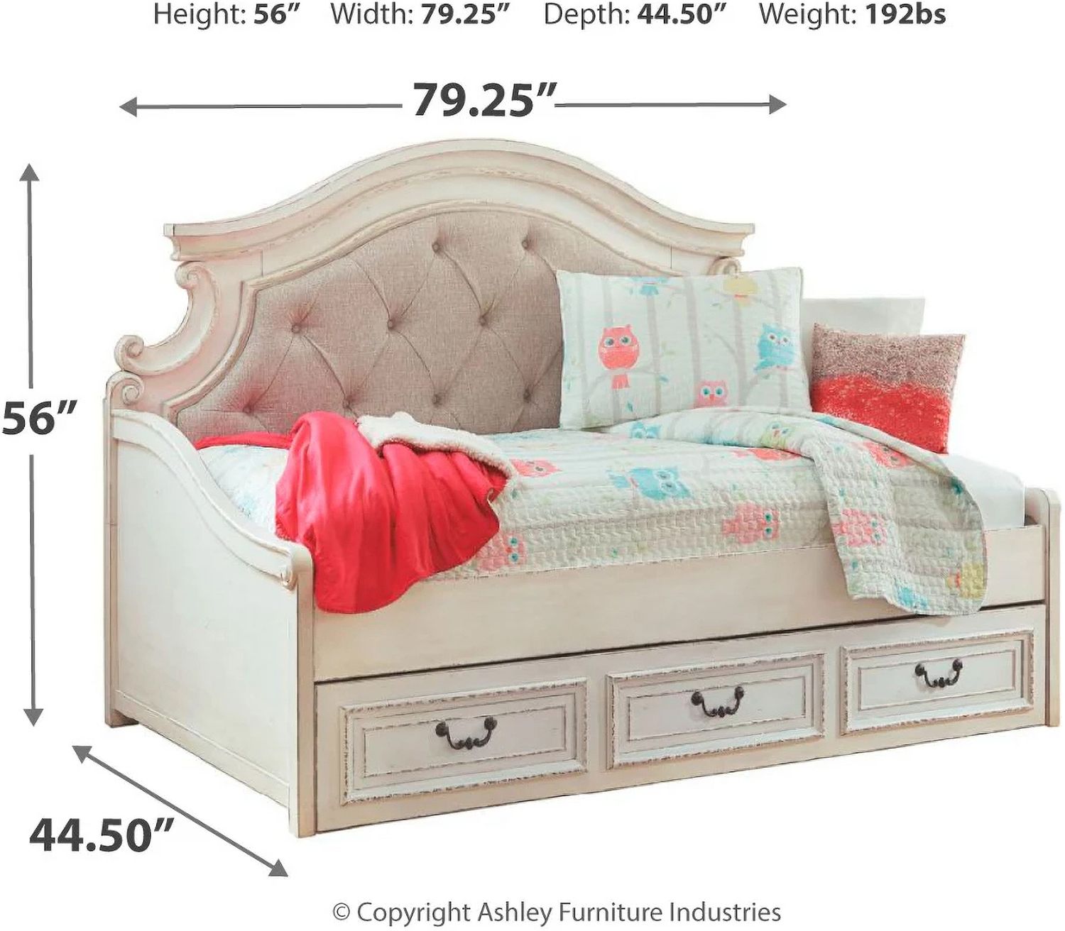 Realyn White Twin Storage Daybed B743B15