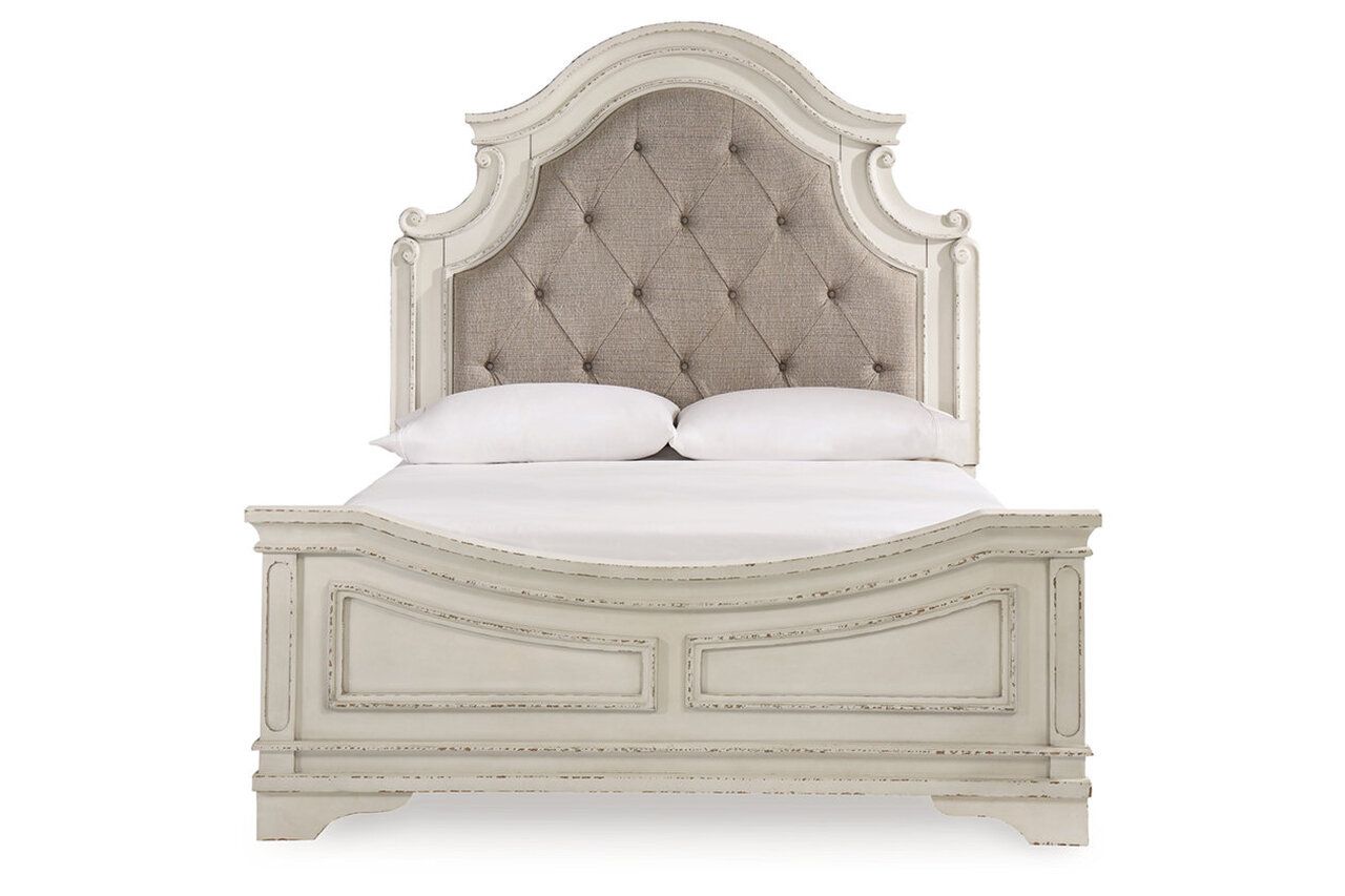 Realyn Two Tone Queen Upholstered Panel Bed B743B2
