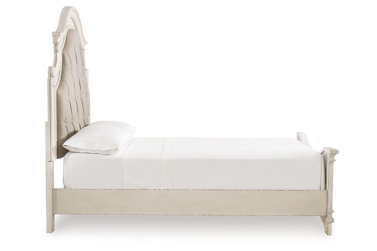 Realyn Two Tone Queen Upholstered Panel Bed B743B2