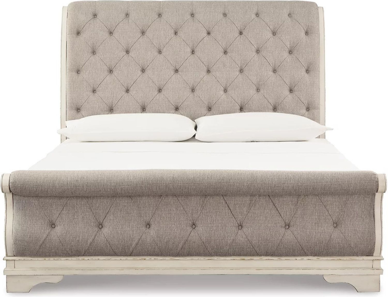 Realyn Queen Sleigh Bed In Chipped White B743B4