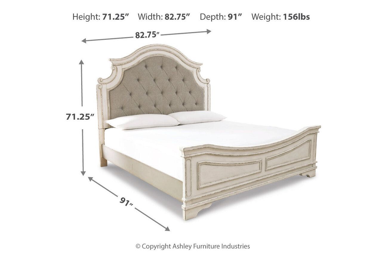 Realyn Two Tone Cal. King Upholstered Panel Bed B743B7
