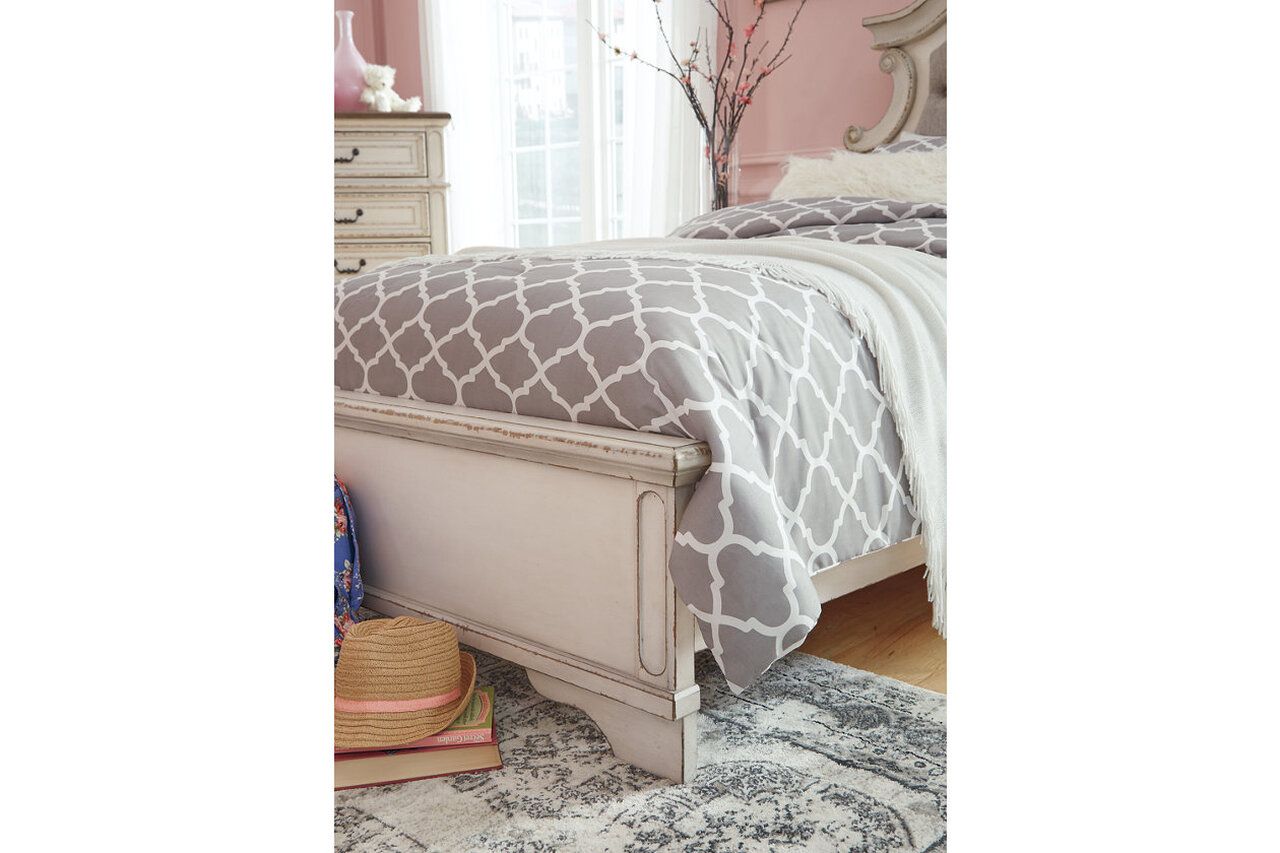 Realyn Two Tone Cal. King Upholstered Panel Bed B743B7