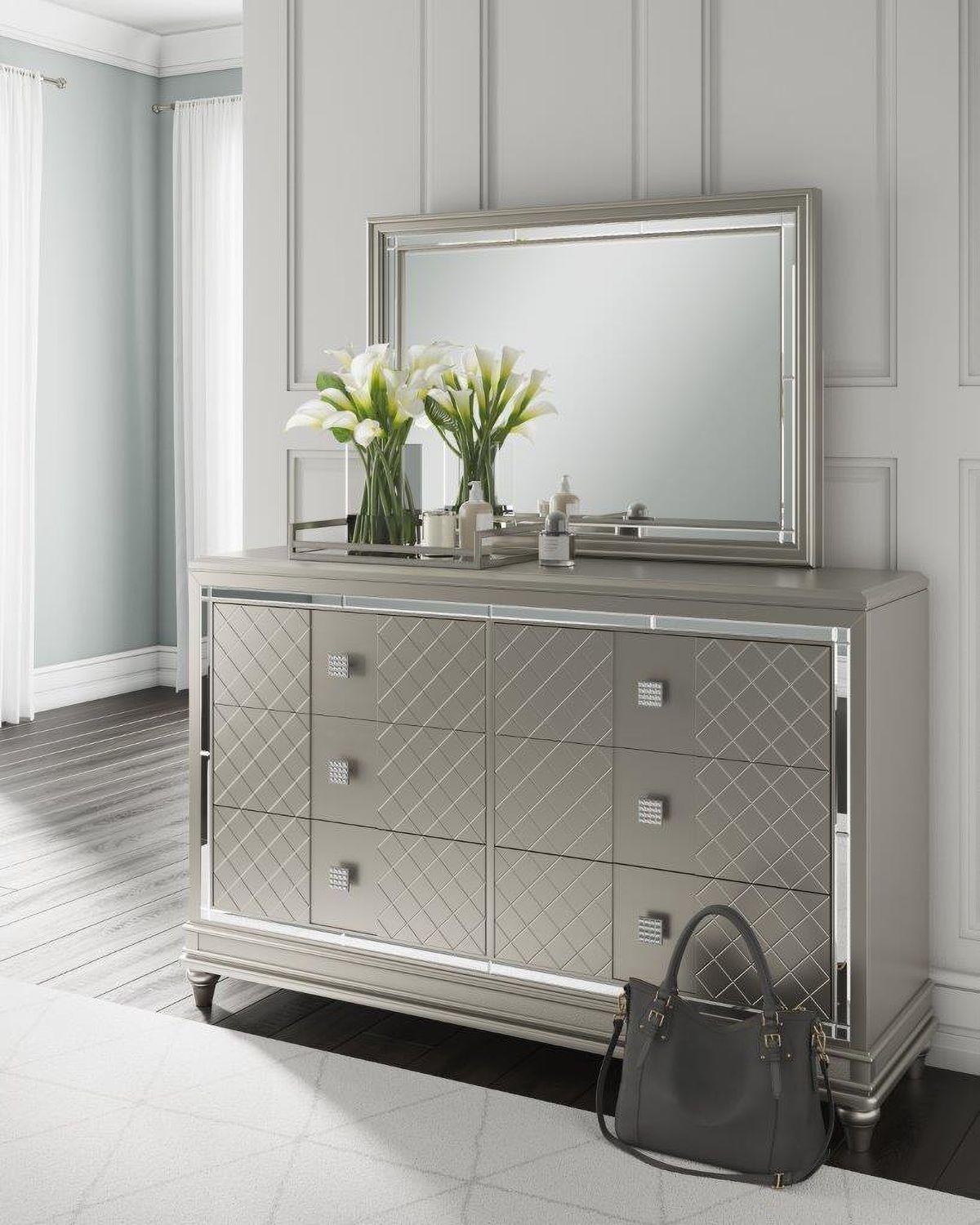 Chevanna Platinum Bedroom Mirror B74436