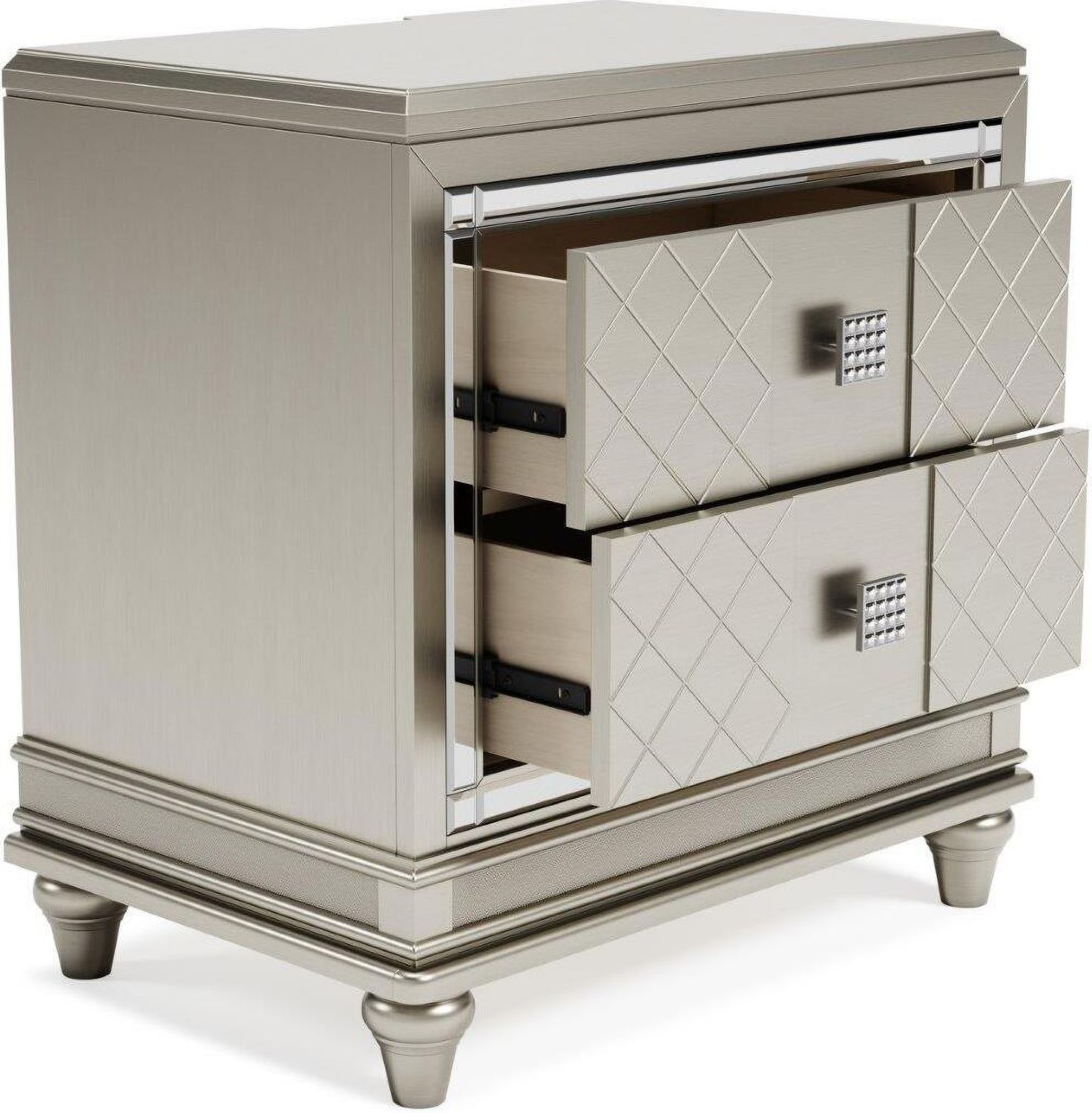 Chevanna Platinum Two Drawer Night Stand B74492