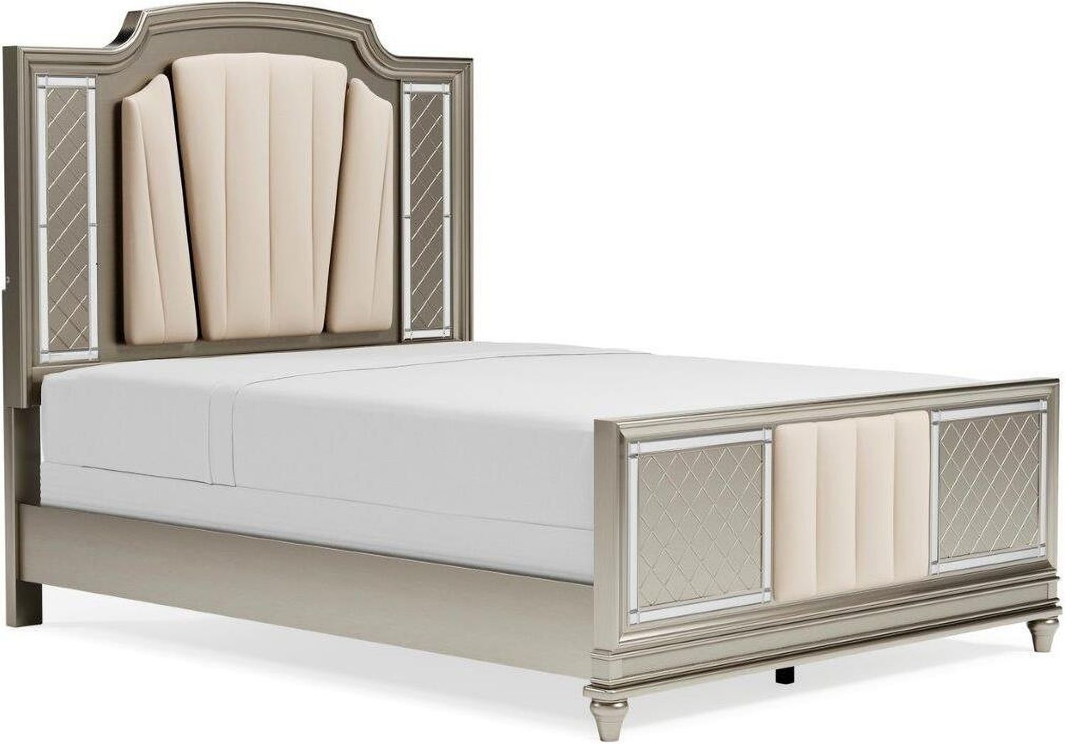 Chevanna Platinum Queen Upholstered Panel Bed B744B2