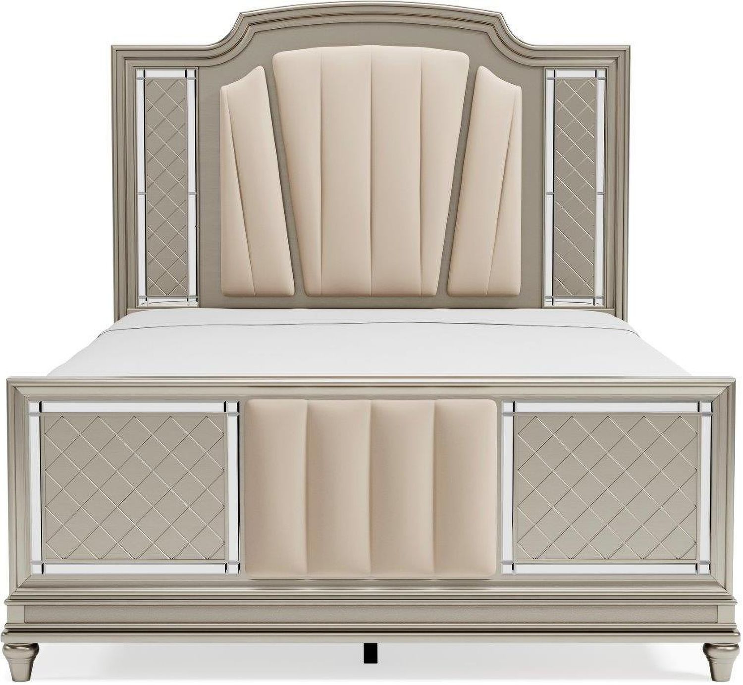 Chevanna Platinum Queen Upholstered Panel Bed B744B2