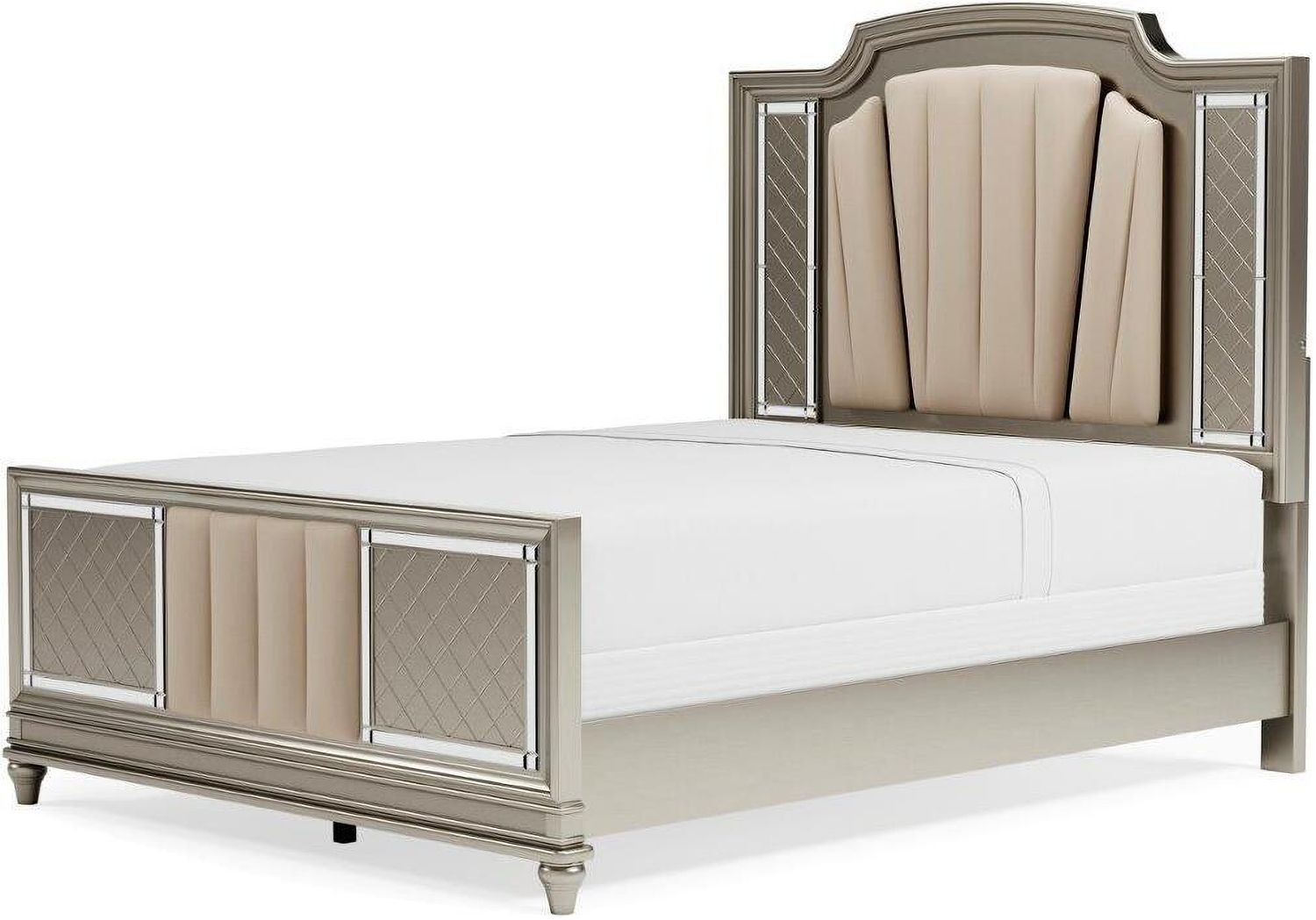 Chevanna Platinum Queen Upholstered Panel Bed B744B2