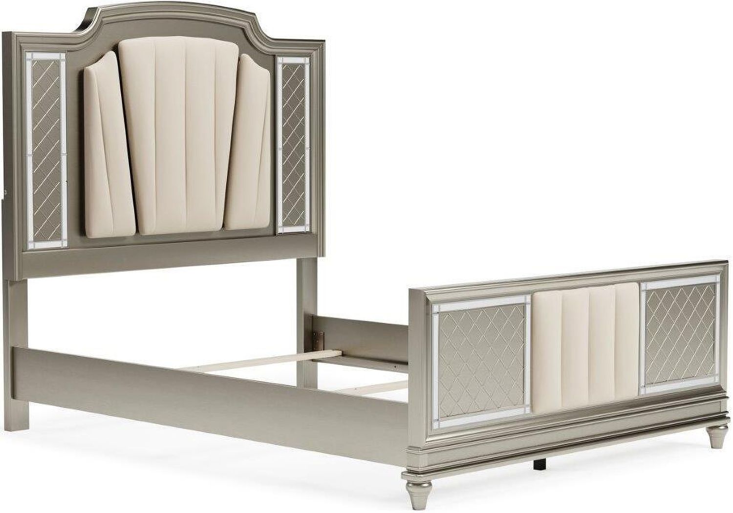 Chevanna Platinum Queen Upholstered Panel Bed B744B2