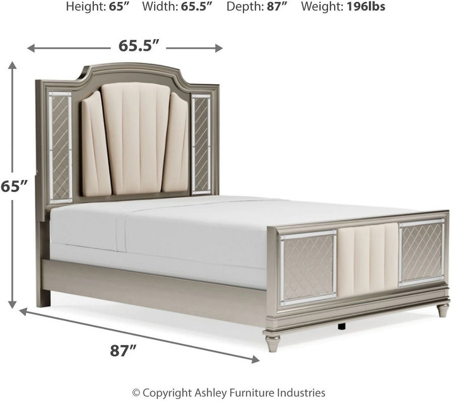 Chevanna Platinum Queen Upholstered Panel Bed B744B2