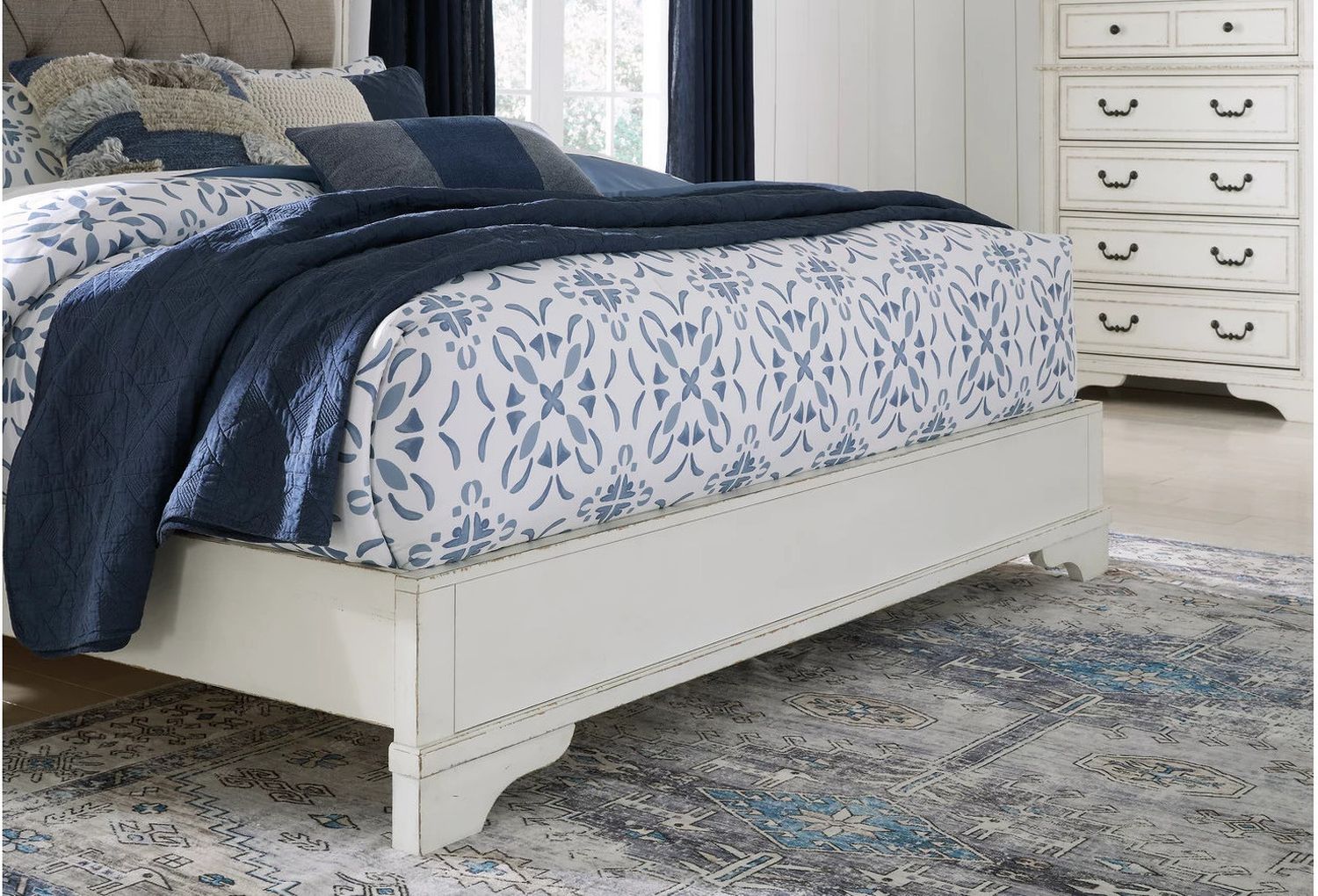 Blendon Queen Upholstered Panel Bed In Rustic Brown B747B2