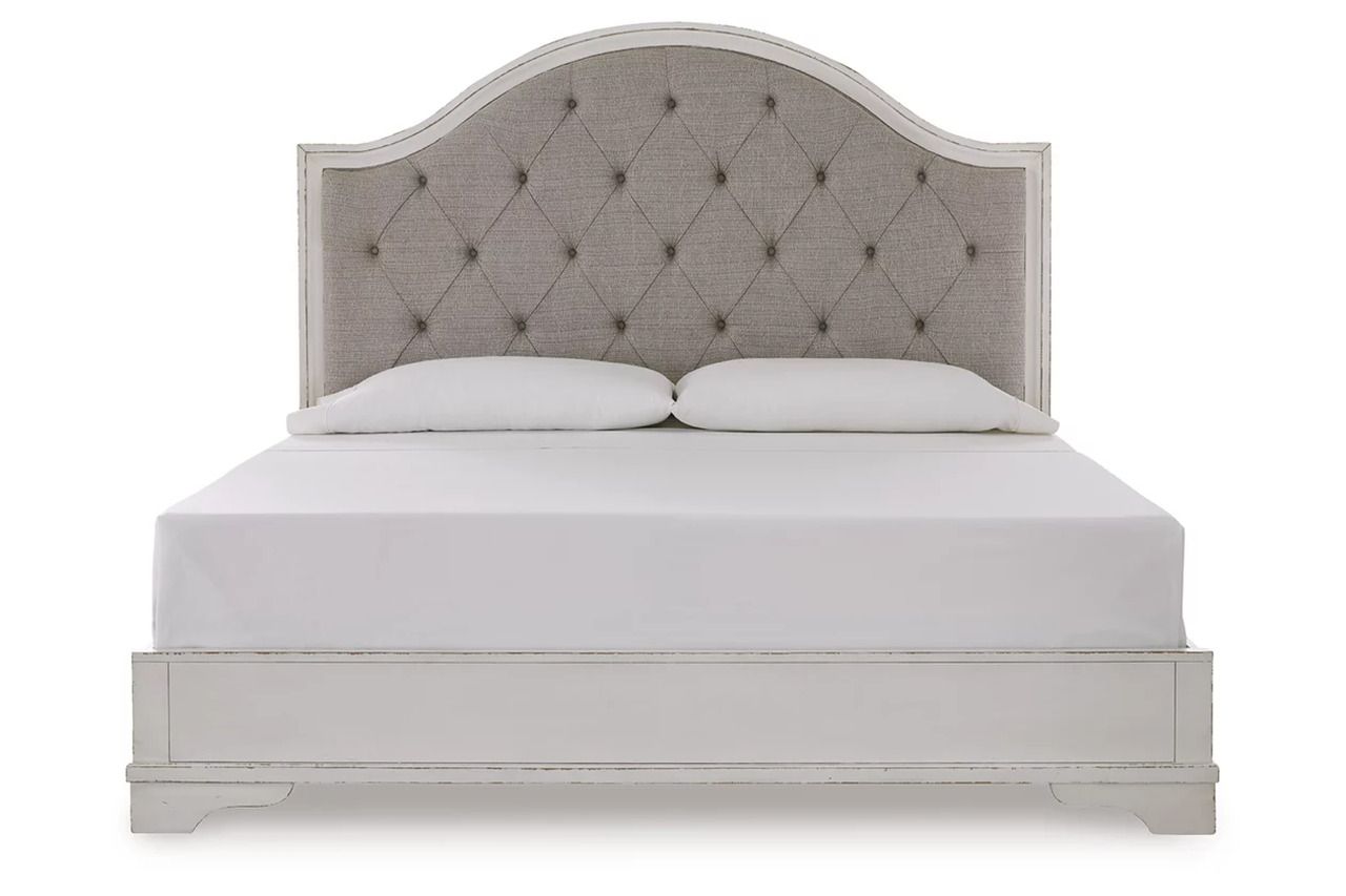 Blendon King Upholstered Panel Bed In Rustic Brown B747B3