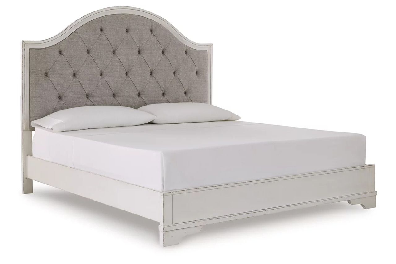 Blendon King Upholstered Panel Bed In Rustic Brown B747B3