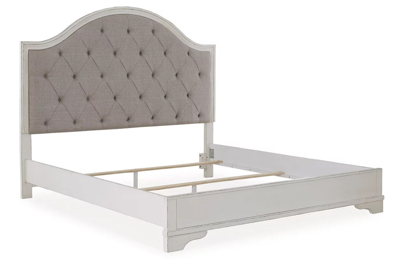 Blendon King Upholstered Panel Bed In Rustic Brown B747B3