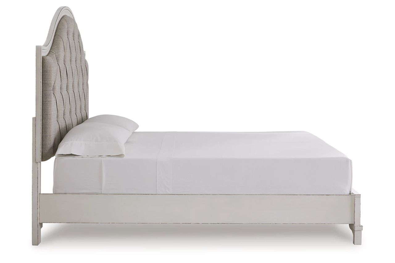 Blendon King Upholstered Panel Bed In Rustic Brown B747B3