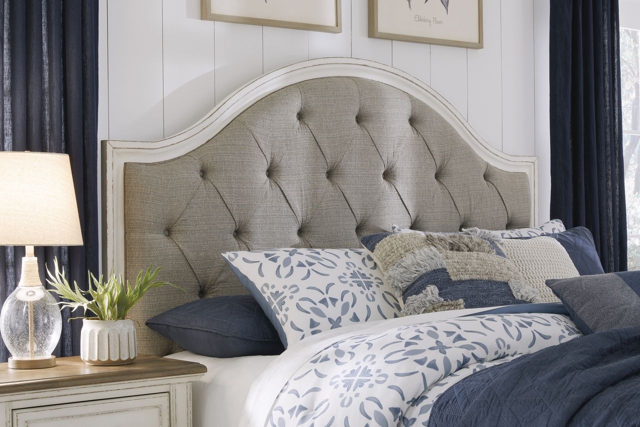 Blendon King Upholstered Panel Bed In Rustic Brown B747B3