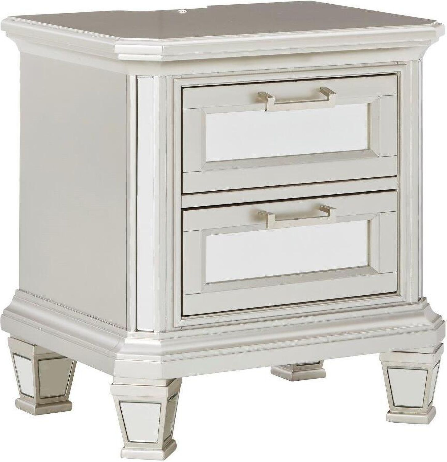 Lindenfield Silver Two Drawer Night Stand B75892