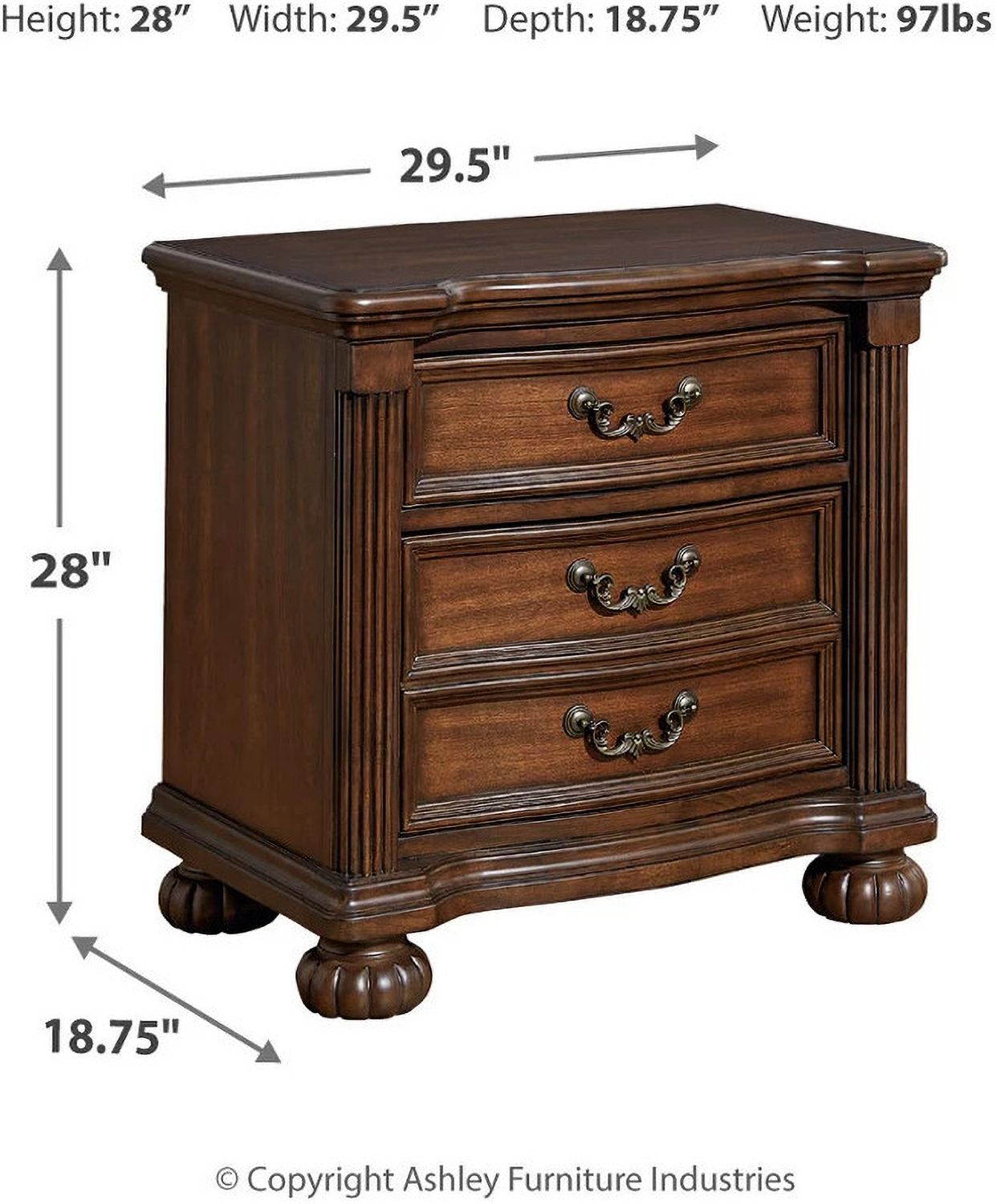 Lavinton Nightstand In Brown B76493