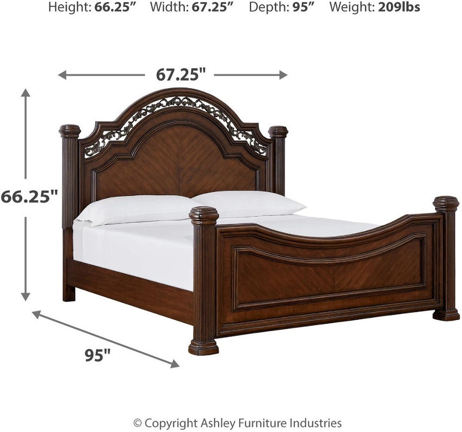 Lavinton Queen Poster Bed In Brown B764B5
