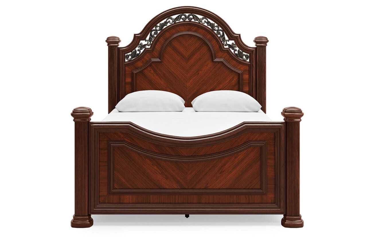 Lavinton Queen Poster Bed In Brown B764B5