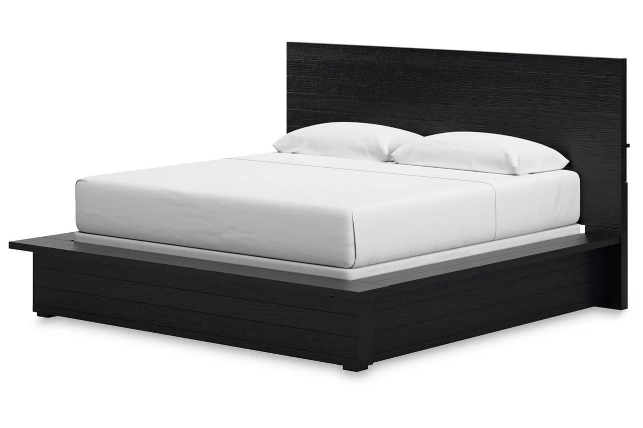 Londer King Panel Bed In Black B768B4