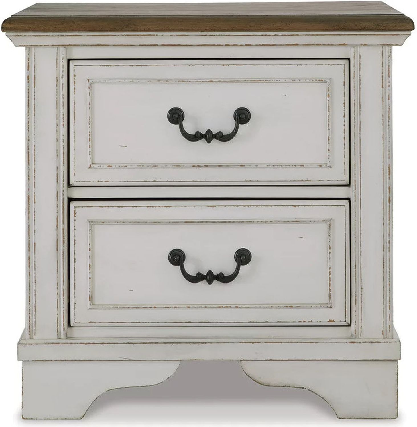 Brollyn Two-Tone Two Drawer Nightstand B77392