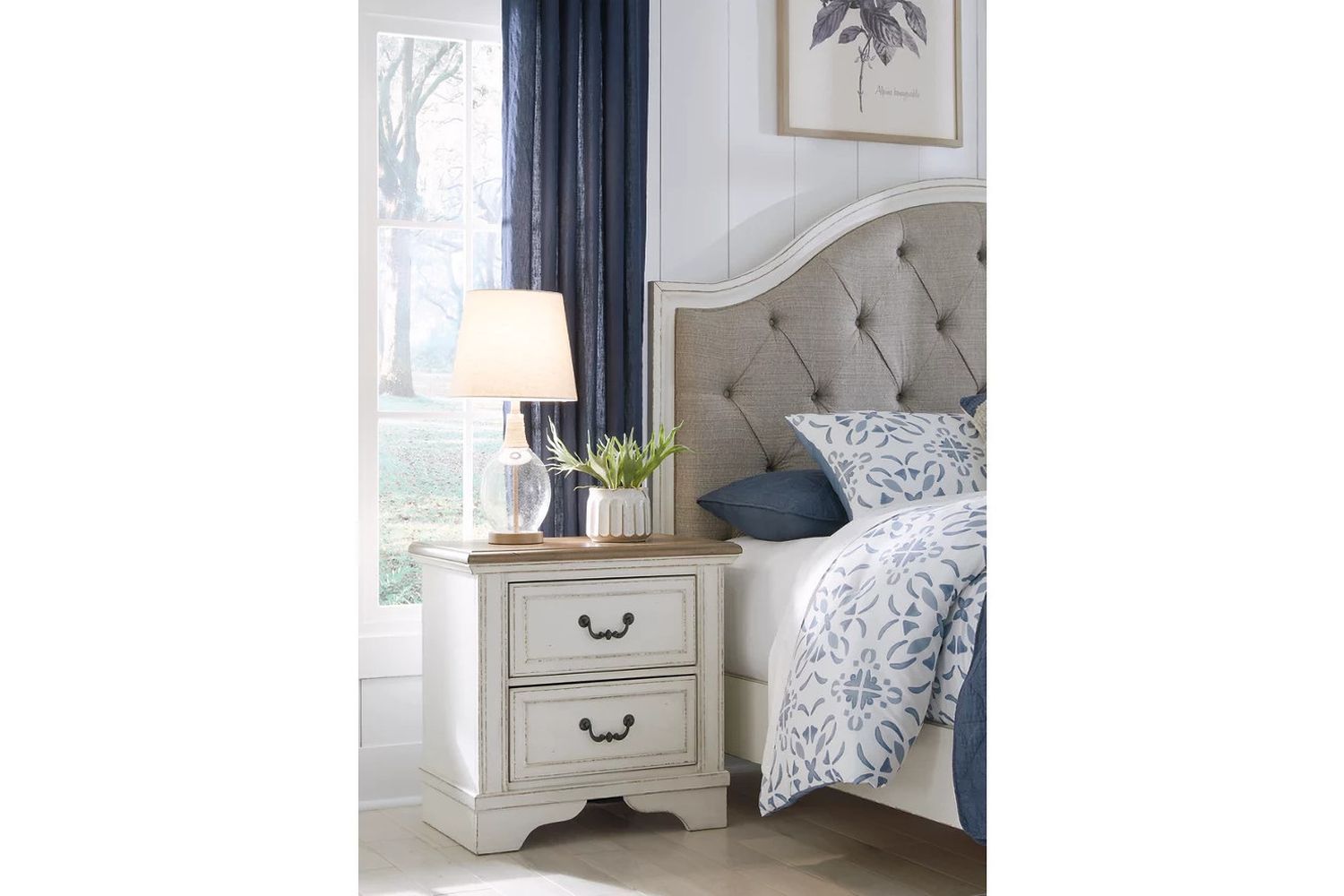 Brollyn Two-Tone Two Drawer Nightstand B77392