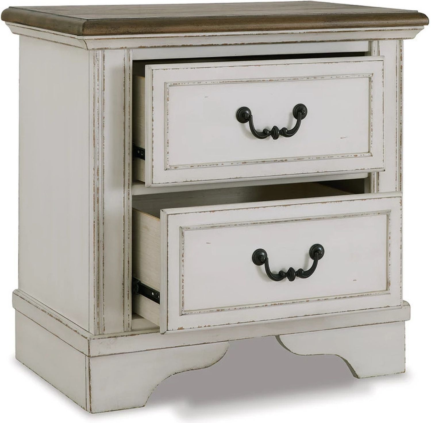 Brollyn Two-Tone Two Drawer Nightstand B77392