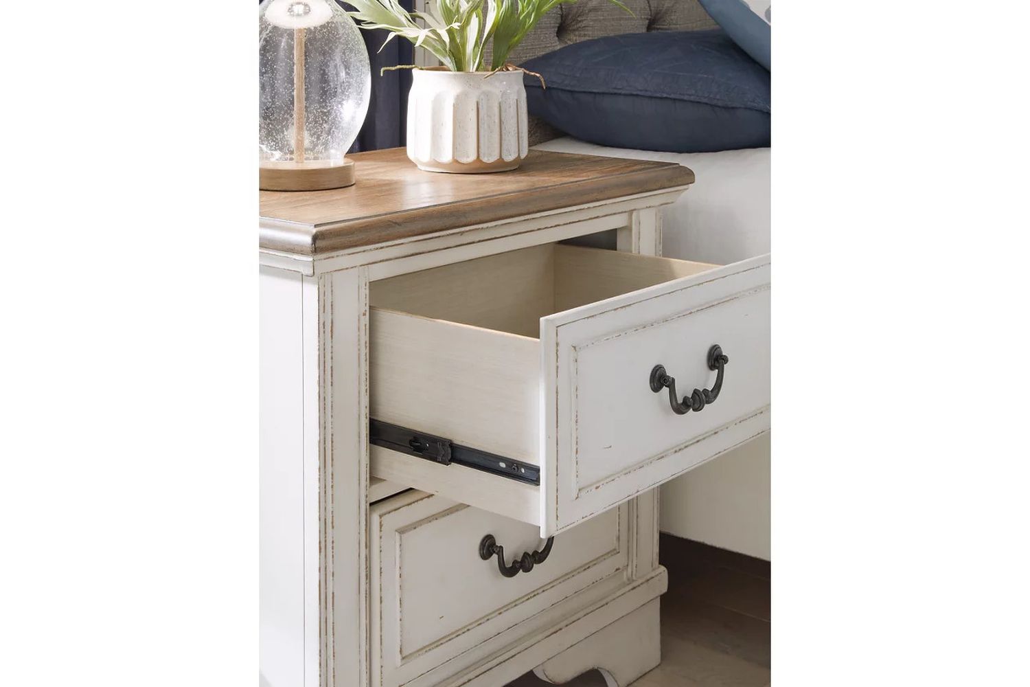 Brollyn Two-Tone Two Drawer Nightstand B77392