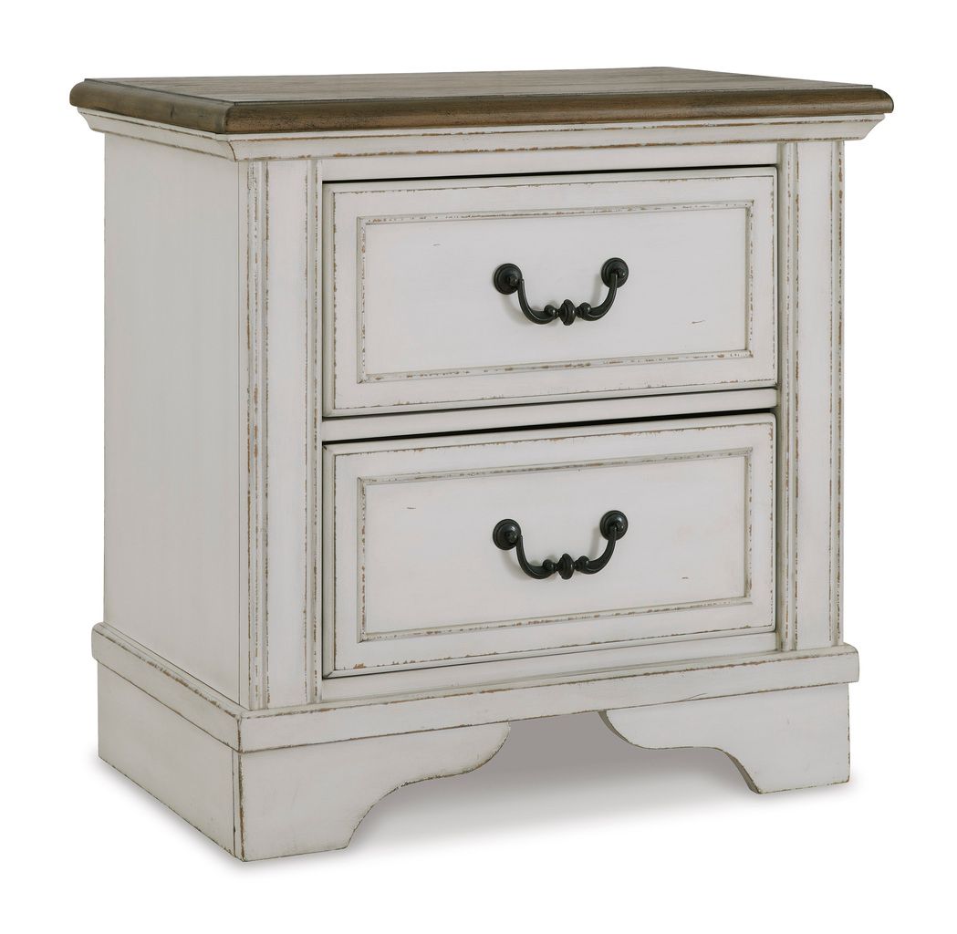 Brollyn Two-Tone Two Drawer Nightstand B77392