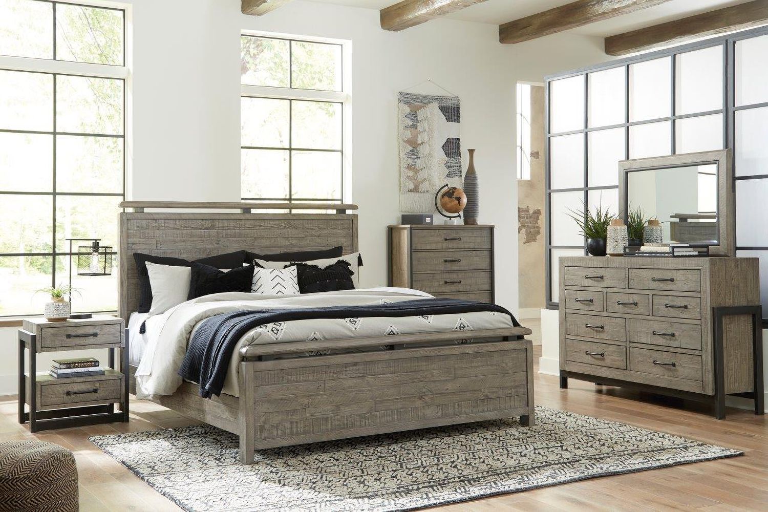 Brennagan Gray Bedroom Mirror B77436
