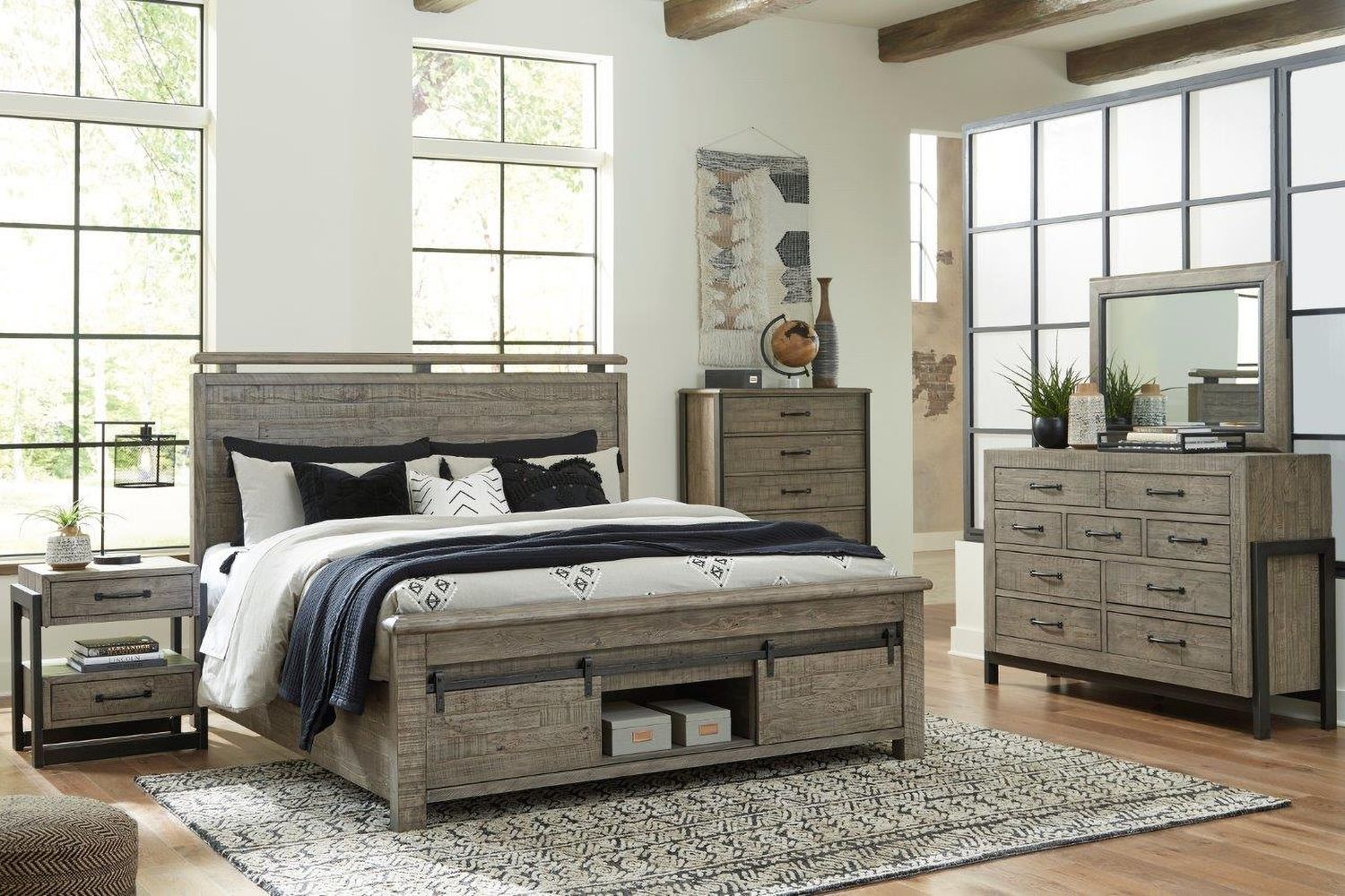 Brennagan Gray Bedroom Mirror B77436