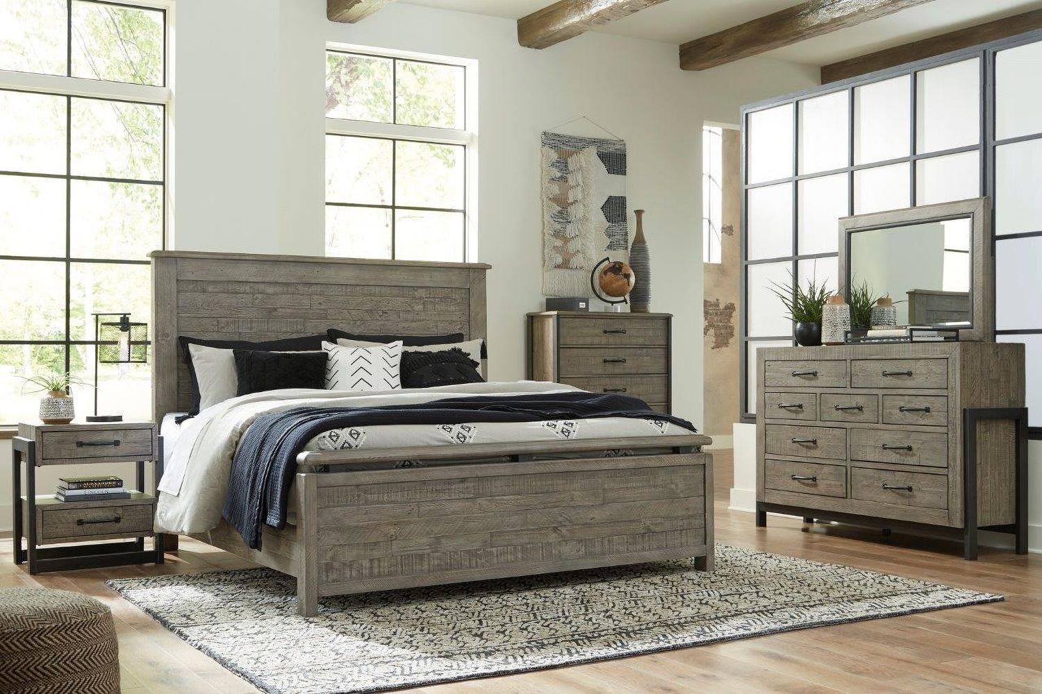 Brennagan Gray Bedroom Mirror B77436