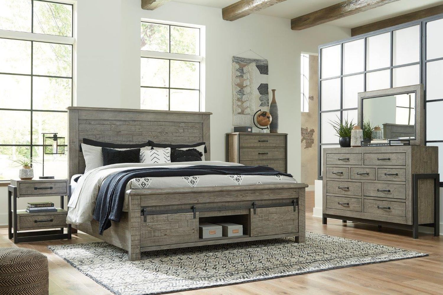 Brennagan Gray Bedroom Mirror B77436