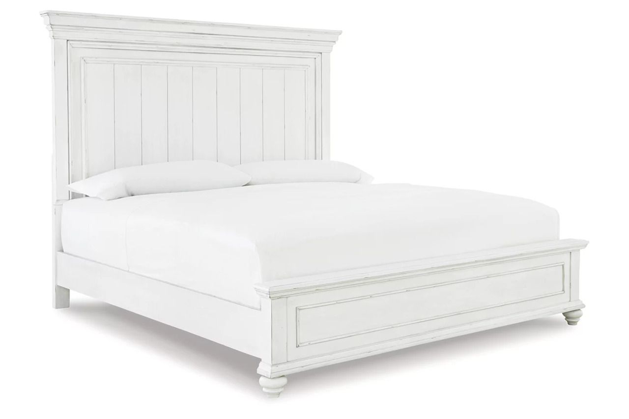 Kanwyn California King Panel Bed In White Wash B777B11