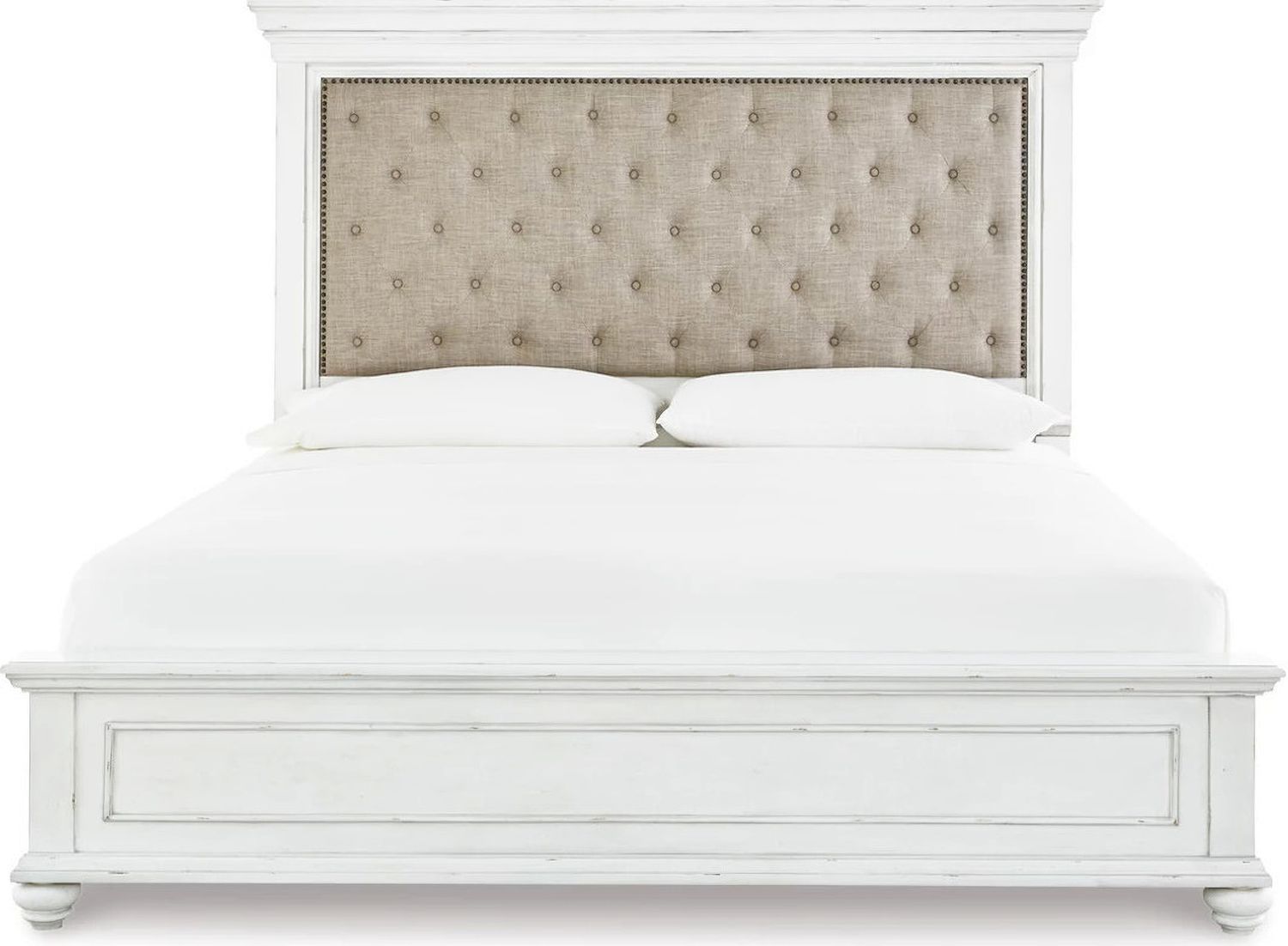 Kanwyn California King Panel Bed In White Wash B777B13